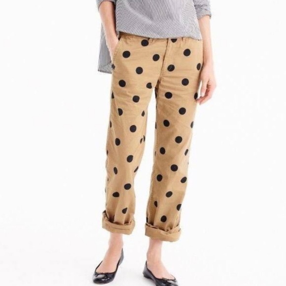 J. Crew Pants - J Crew Boyfriend Polka Dot Chino Pants LB